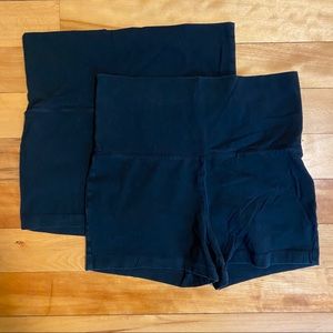 Set of 2 Fold Over Waist Booty/Short Shorts